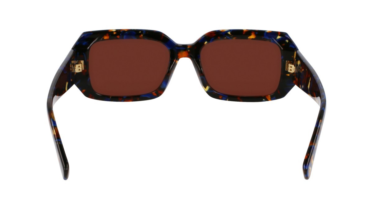 Occhiali da sole Longchamp LO765S (431) colore marble blue forma rettangolare lenti solid brown