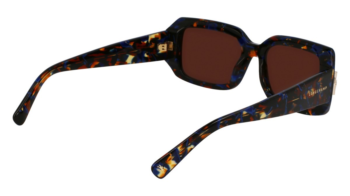 Occhiali da sole Longchamp LO765S (431) colore marble blue forma rettangolare lenti solid brown