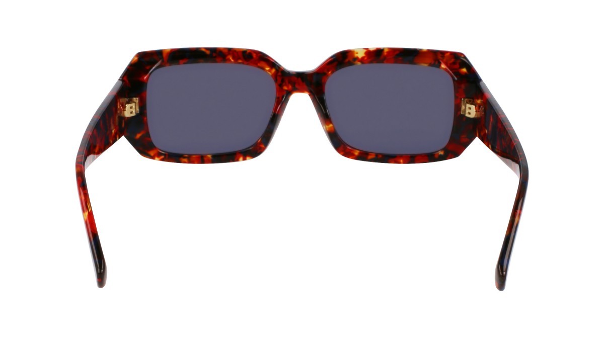 Occhiali da sole Longchamp LO765S (641) colore marble red forma rettangolare lenti solid blue