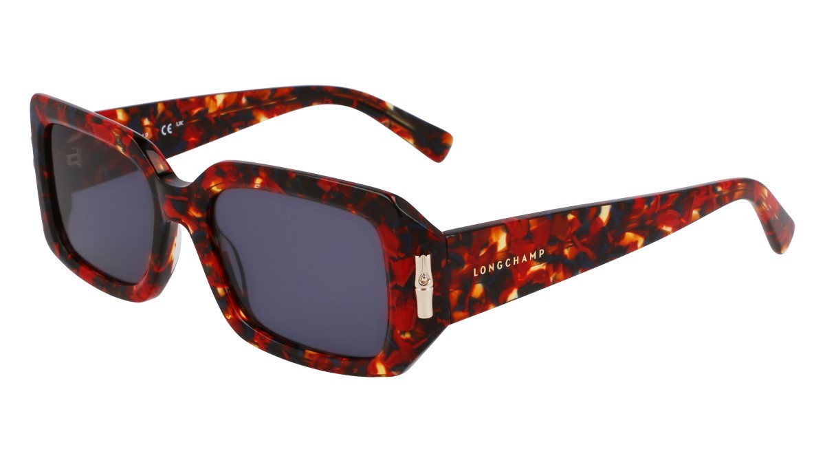 Occhiali da sole Longchamp LO765S N (641) colore marble red forma rettangolare 