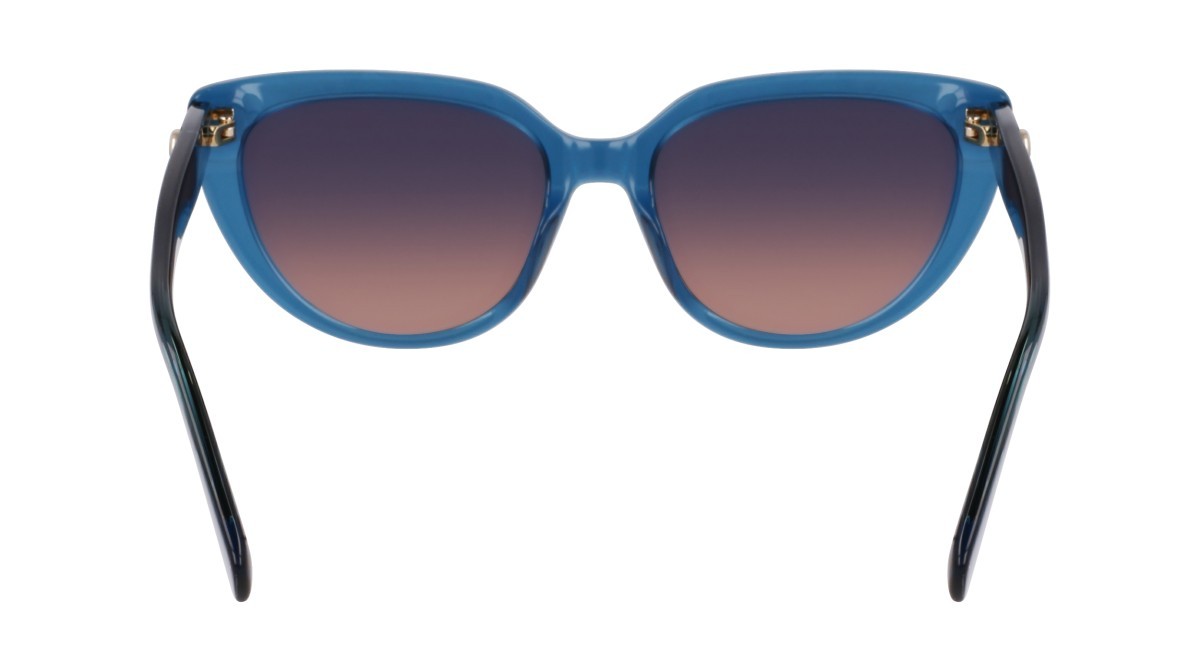 Occhiali da sole Longchamp LO766S (400) colore transparent blue forma cat eye lenti gradient blue/brown