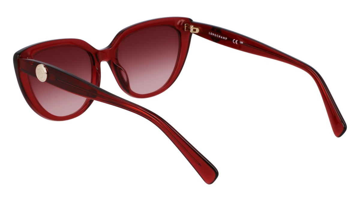 Sonnenbrillen Longchamp LO766S (601) farbe transparent burgundy form cat-eye gläser gradient purple/rose