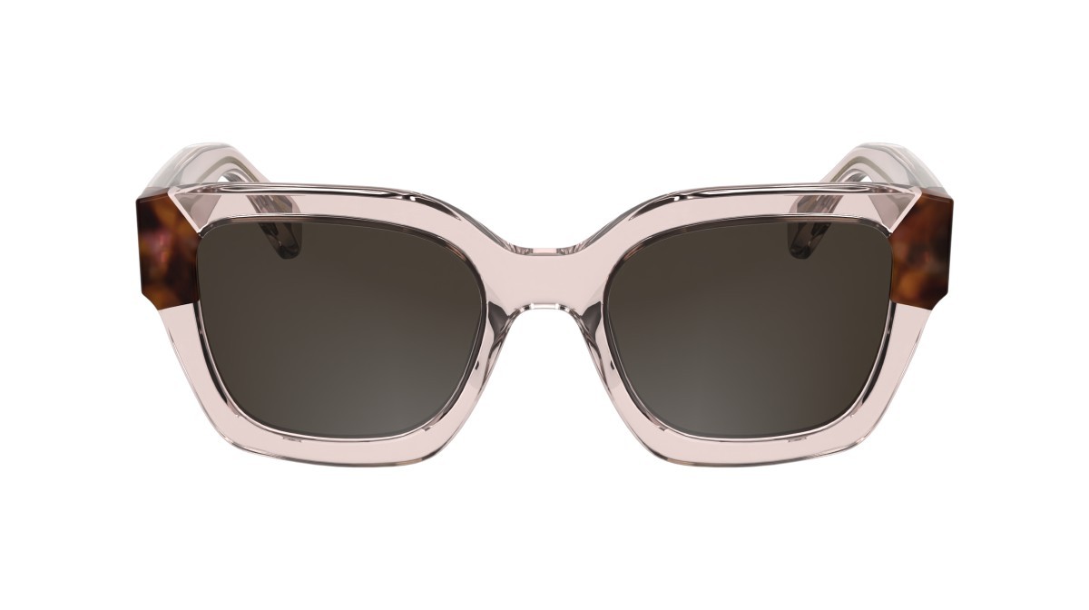 Occhiali da sole Longchamp LO771S (613) colore transparent rose/rose havana forma rettangolare lenti solid brown