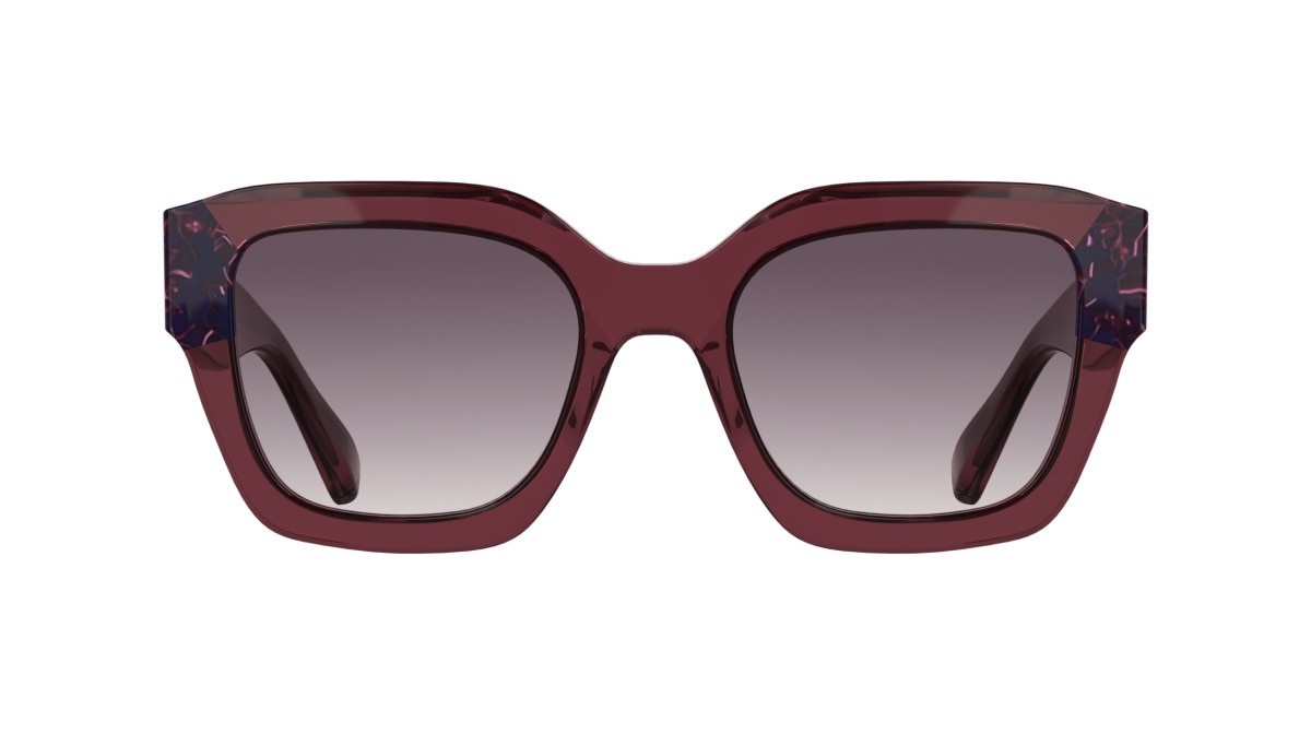 Sunglasses Longchamp LO771S (615) color transparent wine/marble burgun shape rectangle lenses gradient purple