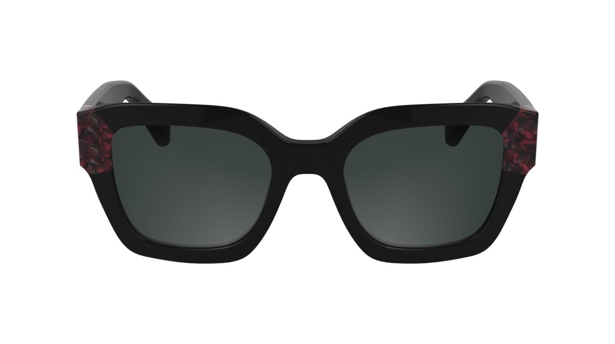 Occhiali da sole Longchamp LO771S N (013) colore black/textured red forma rettangolare lenti solid smoke