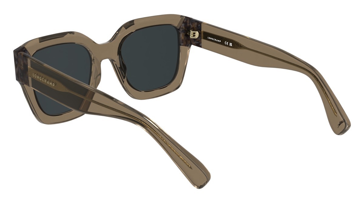 Occhiali da sole Longchamp LO771S N (204) colore transparent brown/textured bro forma rettangolare lenti solid grey