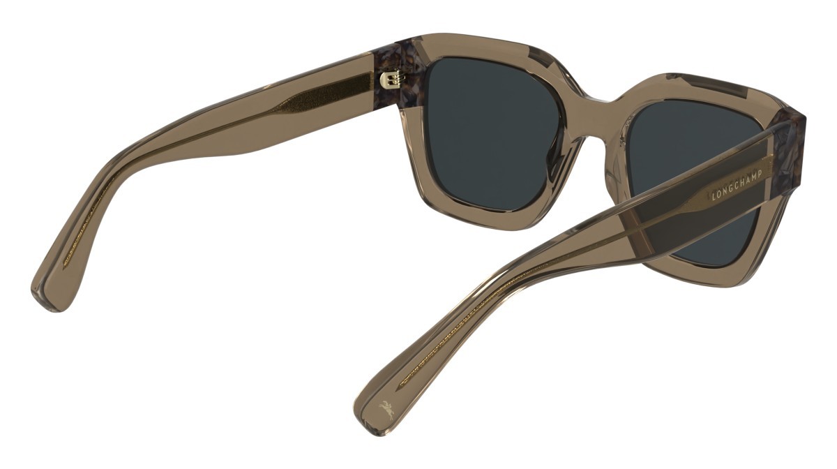 Occhiali da sole Longchamp LO771S N (204) colore transparent brown/textured bro forma rettangolare lenti solid grey