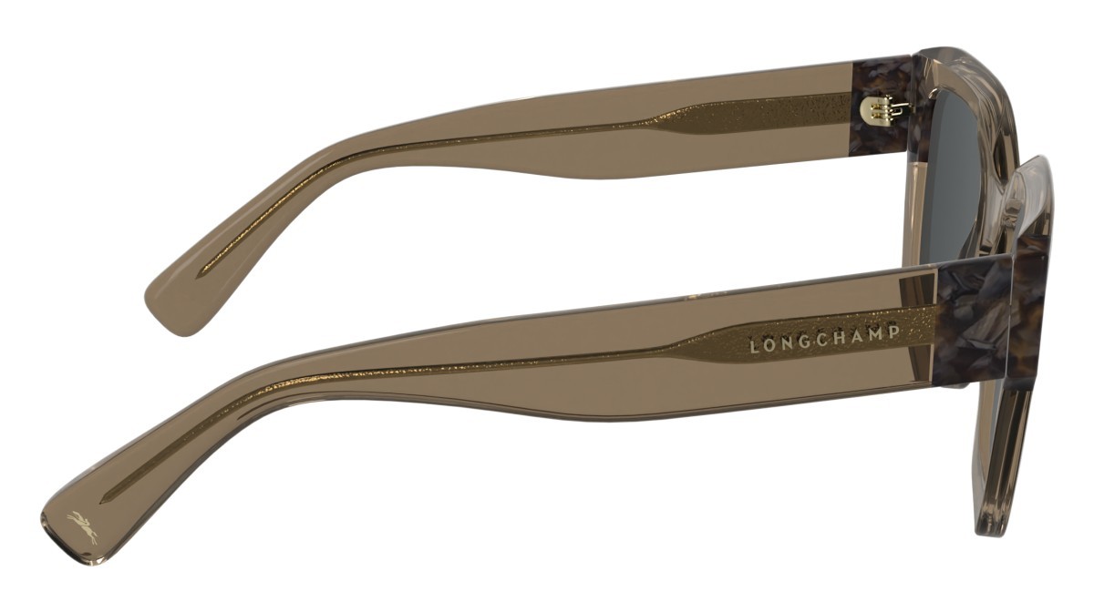 Occhiali da sole Longchamp LO771S N (204) colore transparent brown/textured bro forma rettangolare lenti solid grey