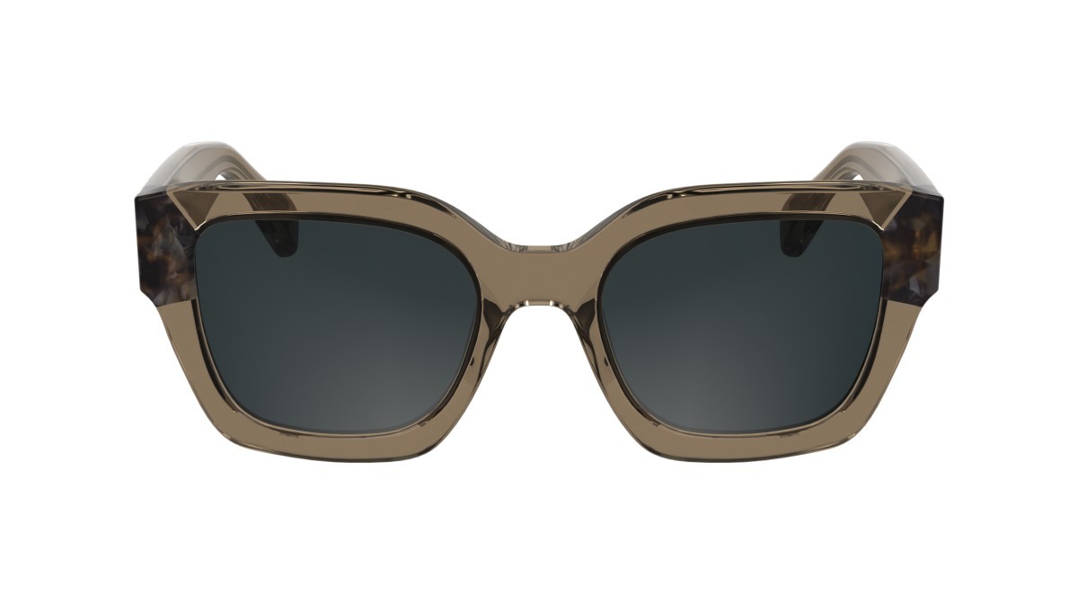 Occhiali da sole Longchamp LO771S N (204) colore transparent brown/textured bro forma rettangolare lenti solid grey