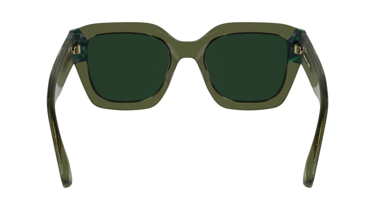 Occhiali da sole Longchamp LO771S N (302) colore transparent green/textured gre forma rettangolare lenti solid green