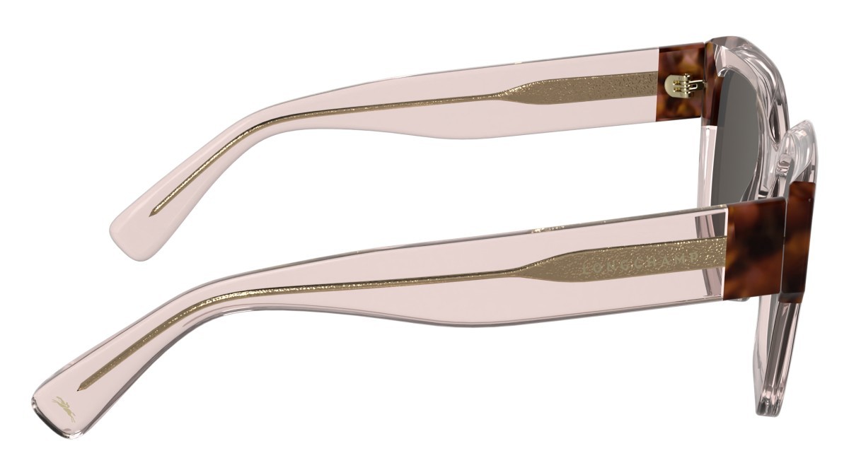 Occhiali da sole Longchamp LO771S N (613) colore transparent rose/rose havana forma rettangolare lenti solid brown
