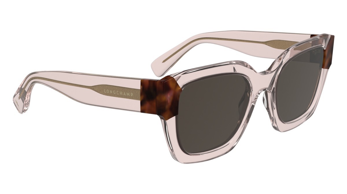 Occhiali da sole Longchamp LO771S N (613) colore transparent rose/rose havana forma rettangolare lenti solid brown