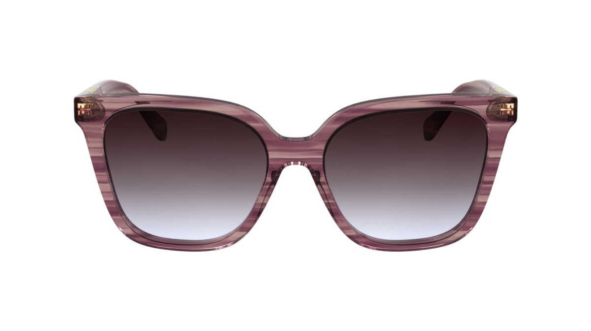 Occhiali da sole Longchamp LO772S (503) colore striped purple forma farfalla lenti gradient purple/grey