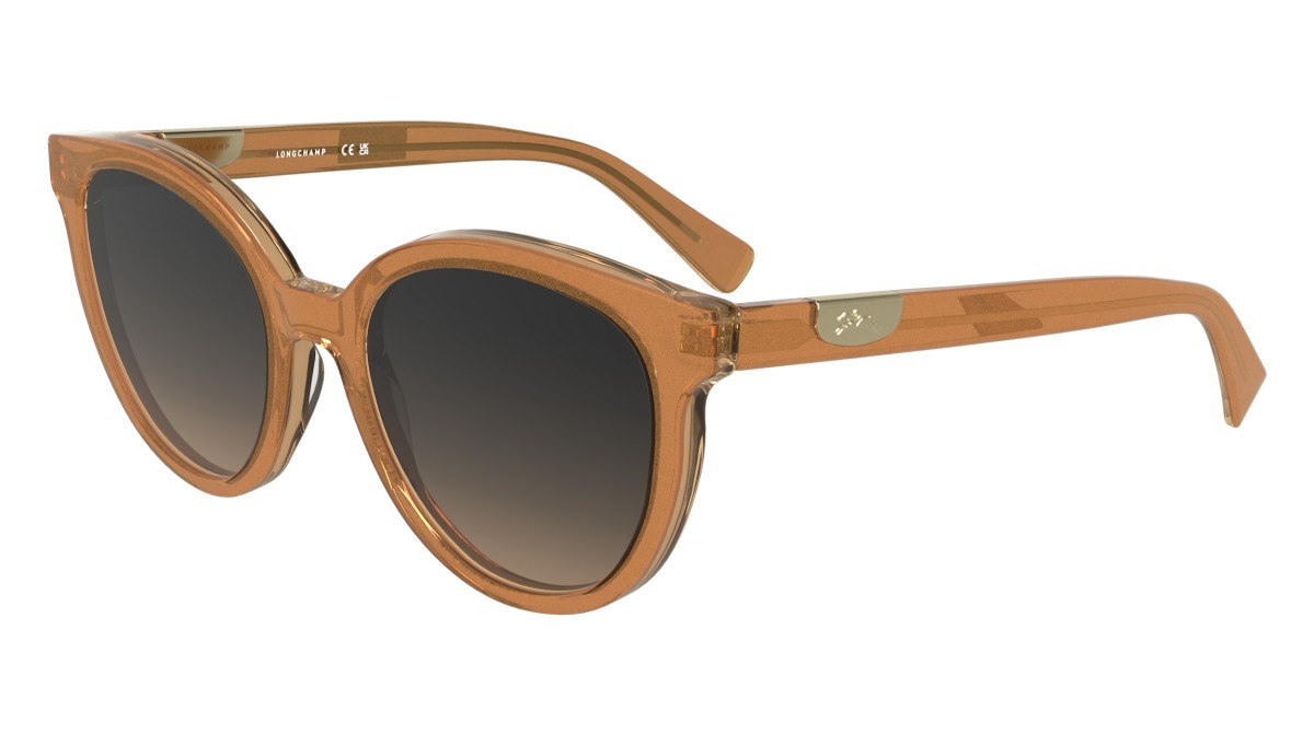 Occhiali da sole Longchamp LO773S (845) colore glitter orange forma rotondo lenti gradient grey orange