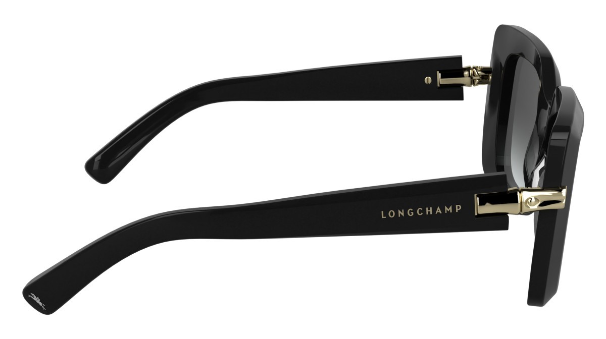 Sunglasses Longchamp LO776S (001) color black shape rectangle lenses gradient grey