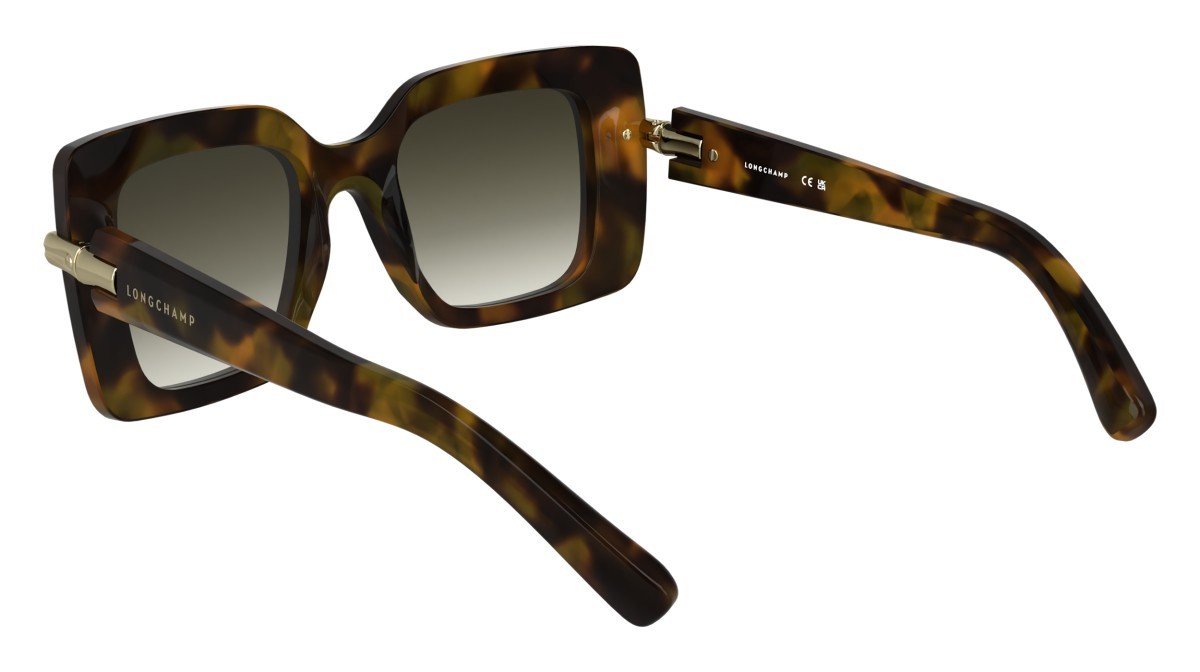 Occhiali da sole Longchamp LO776S N (205) colore brown green havana forma rettangolare 