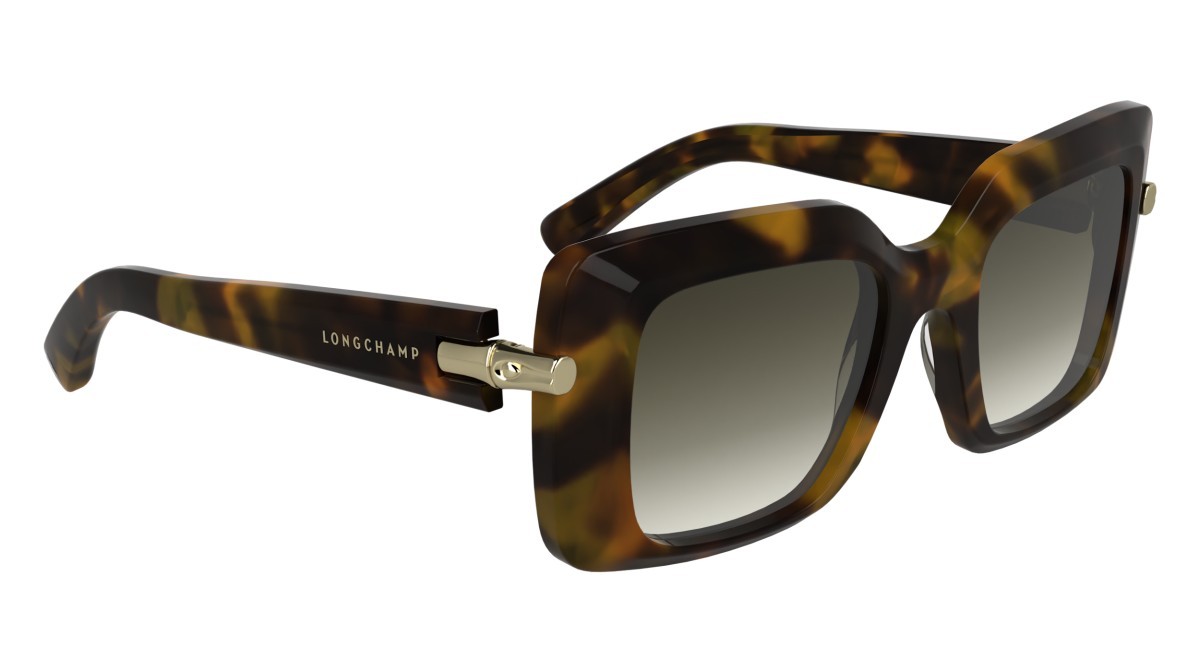 Occhiali da sole Longchamp LO776S N (205) colore brown green havana forma rettangolare 