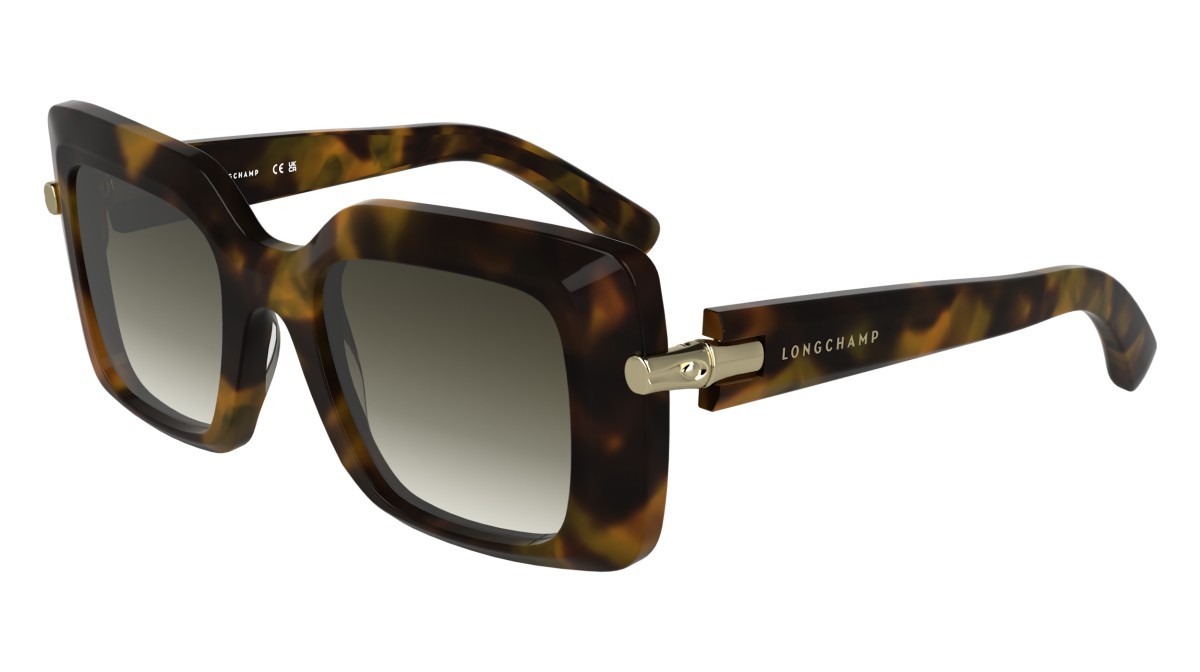 Occhiali da sole Longchamp LO776S N (205) colore brown green havana forma rettangolare 