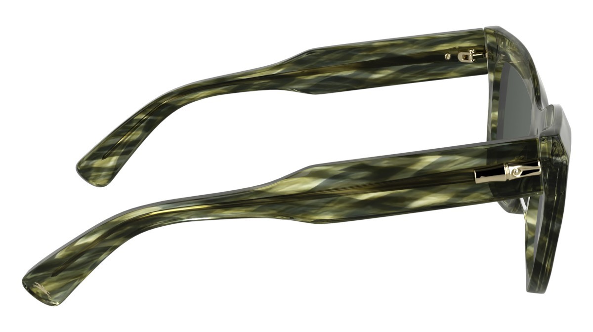 Occhiali da sole Longchamp LO777S (308) colore striped green forma cat eye lenti solid smoke green