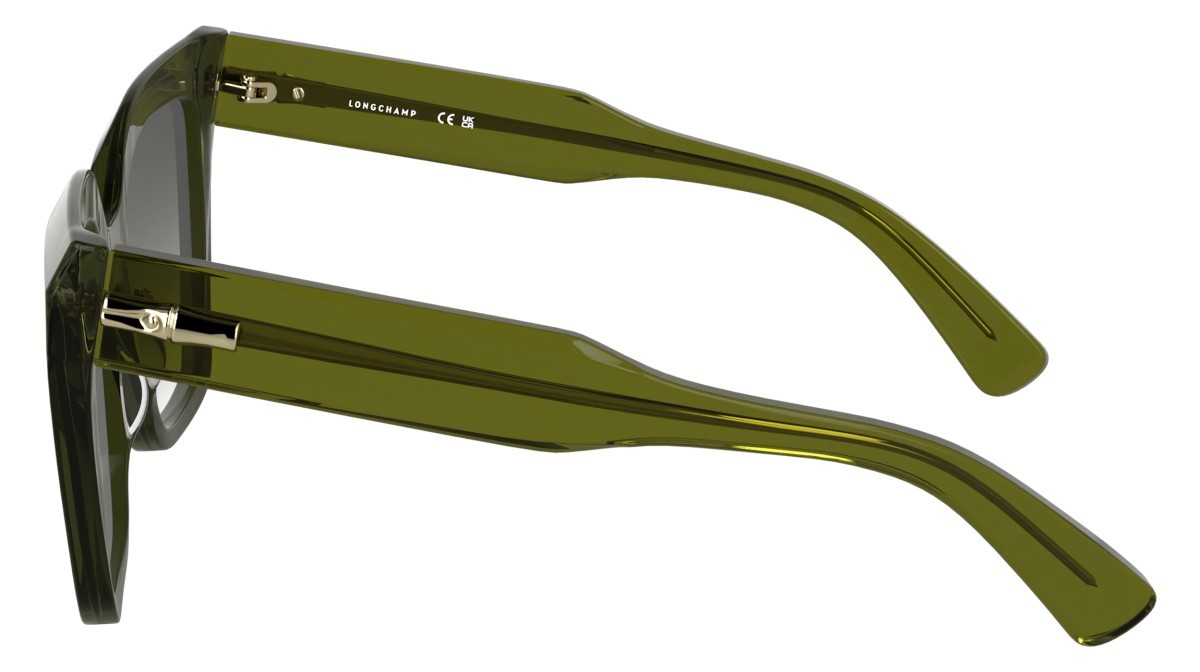 Occhiali da sole Longchamp LO778S (300) colore transparent green forma farfalla lenti gradient brown