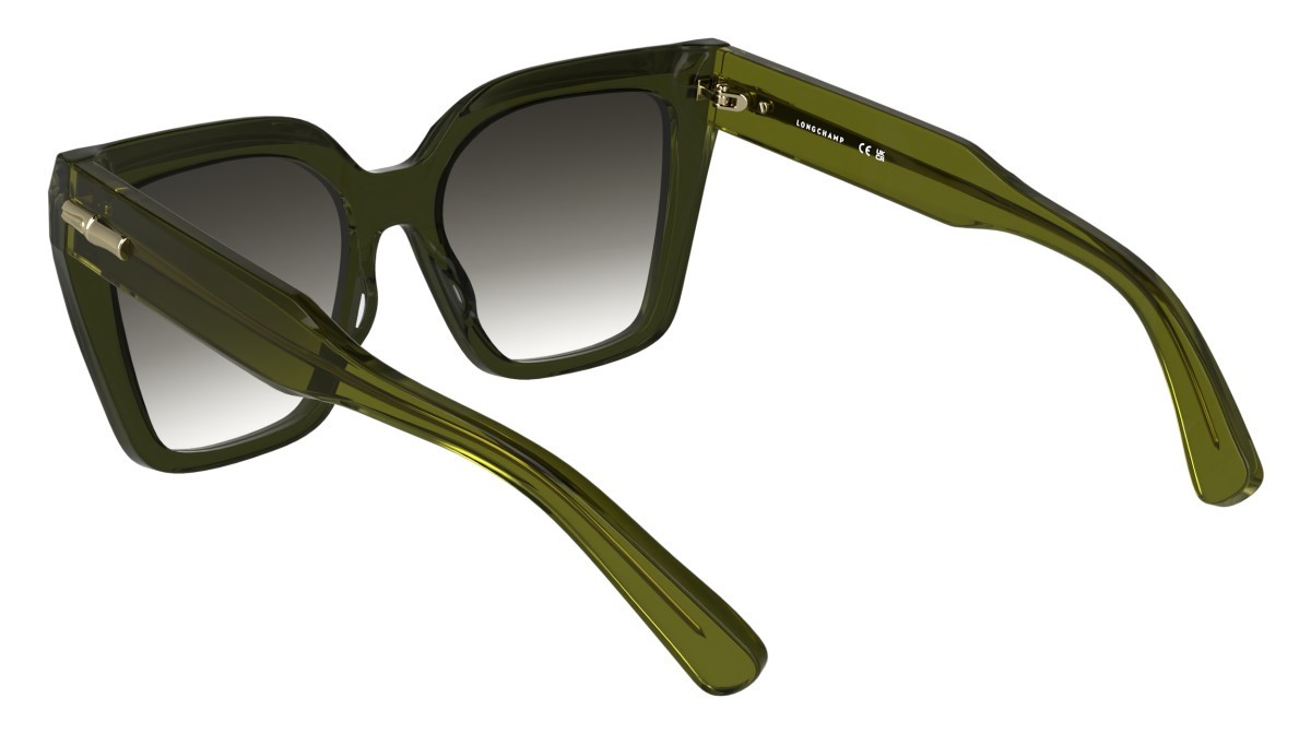 Occhiali da sole Longchamp LO778S (300) colore transparent green forma farfalla lenti gradient brown