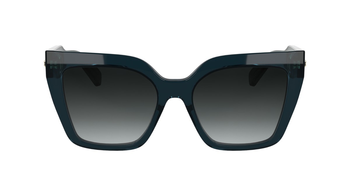 Occhiali da sole Longchamp LO778S (400) colore transparent blue forma farfalla lenti gradient smoke