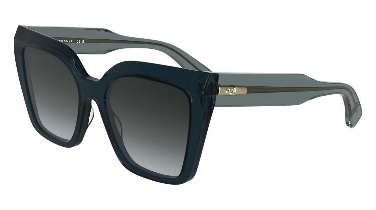 Occhiali da sole Longchamp LO778S (400) colore transparent blue forma farfalla lenti gradient smoke