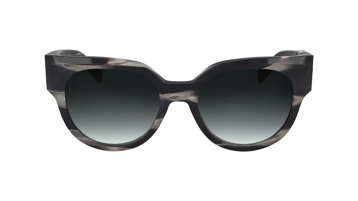 Sonnenbrillen Longchamp LO779S (008) farbe striped black form rund gläser gradient grey