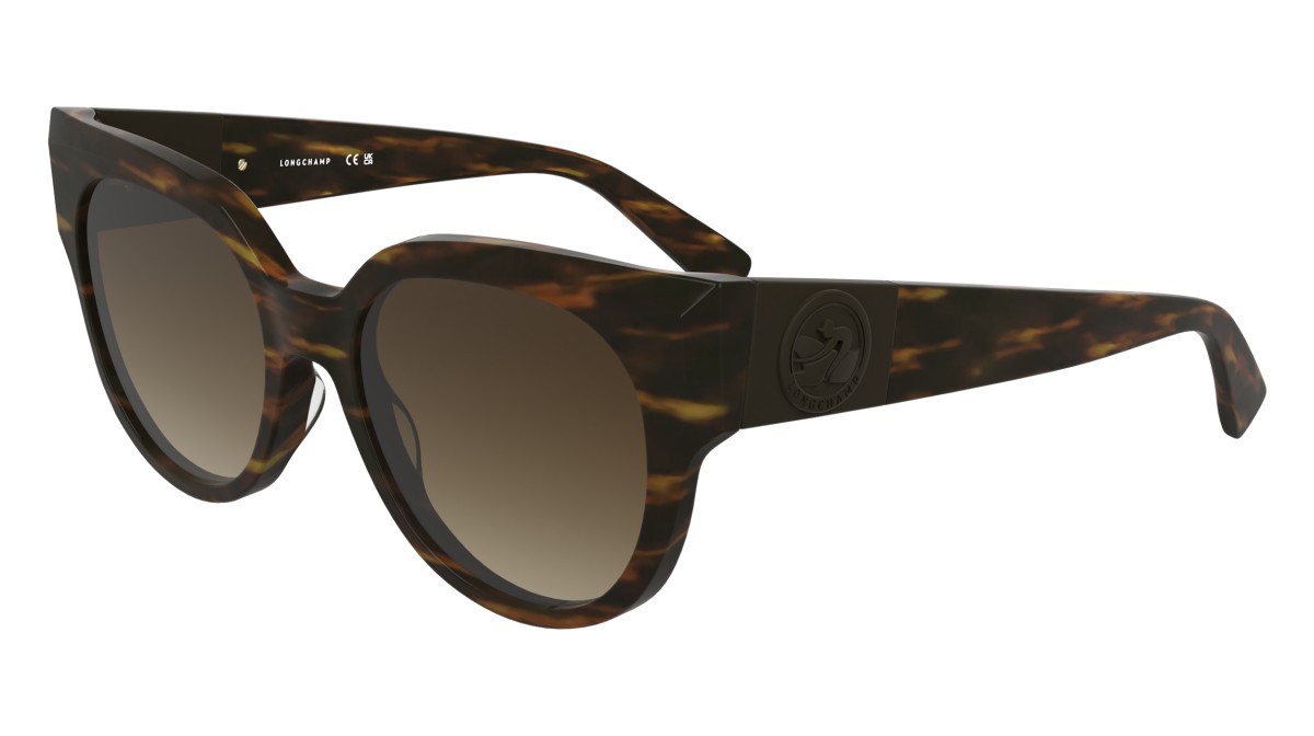 Occhiali da sole Longchamp LO779S N (211) colore striped brown forma rotondo 