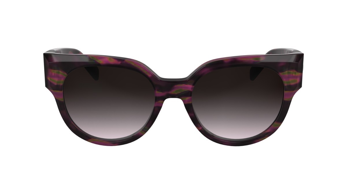 Occhiali da sole Longchamp LO779S N (234) colore textured brown/purple/rose forma rotondo 