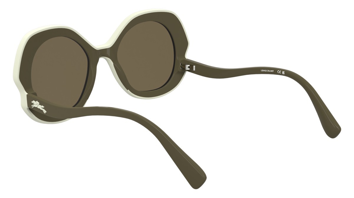 Occhiali da sole Longchamp LO780S (319) colore khaki forma ovale lenti solid dark caramel