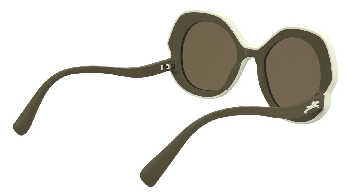 Occhiali da sole Longchamp LO780S (319) colore khaki forma ovale lenti solid dark caramel