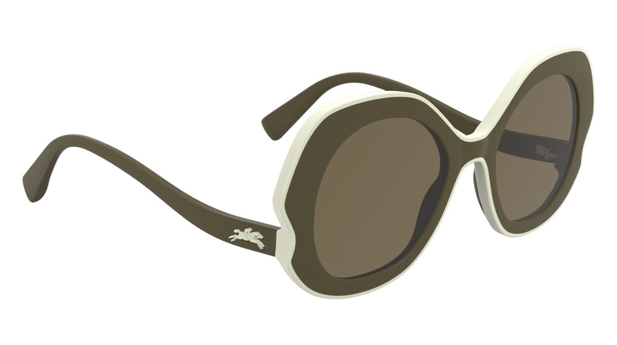 Occhiali da sole Longchamp LO780S (319) colore khaki forma ovale lenti solid dark caramel