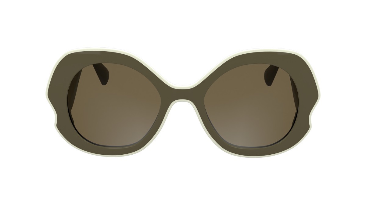 Occhiali da sole Longchamp LO780S (319) colore khaki forma ovale lenti solid dark caramel