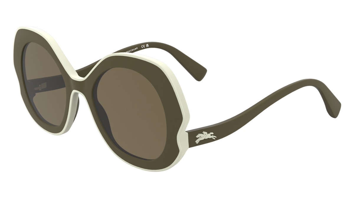 Occhiali da sole Longchamp LO780S (319) colore khaki forma ovale lenti solid dark caramel