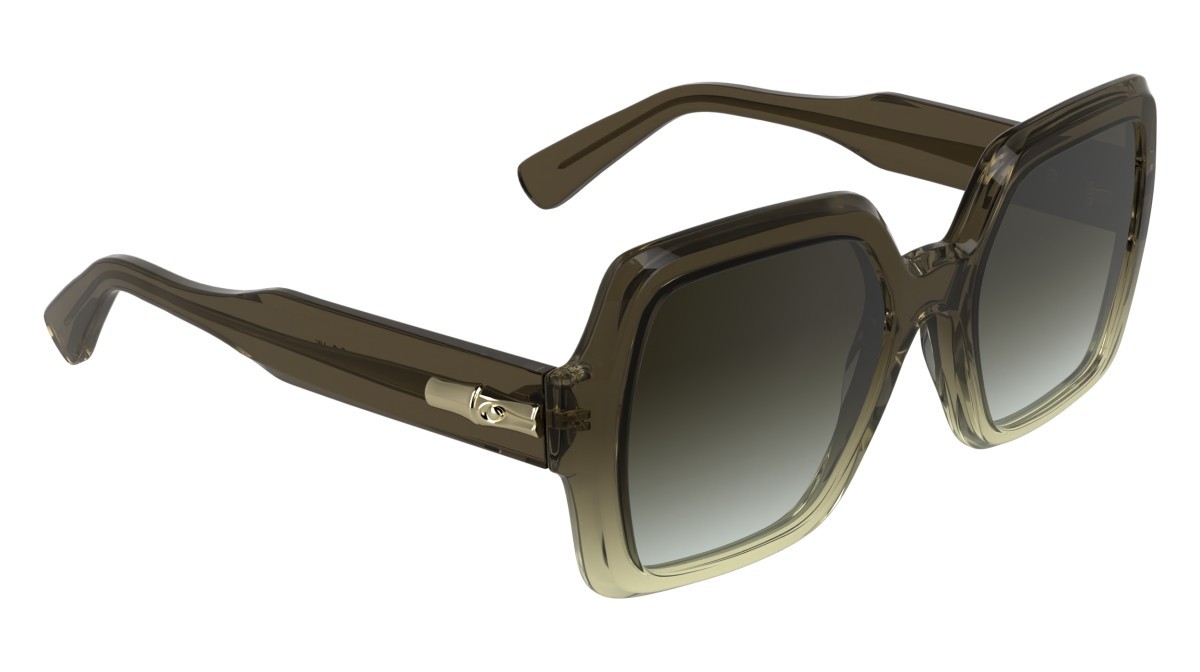 Occhiali da sole Longchamp LO790S (207) colore transparent gradient brown/yel forma quadrato lenti gradient khaki
