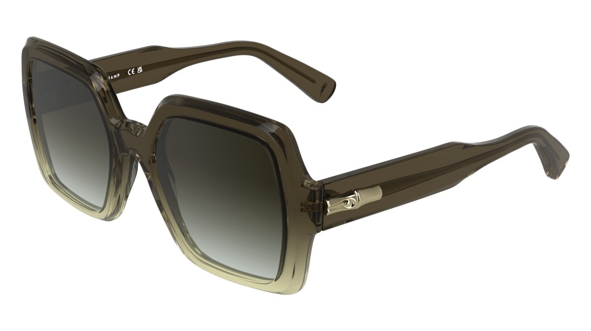 Occhiali da sole Longchamp LO790S (207) colore transparent gradient brown/yel forma quadrato lenti gradient khaki