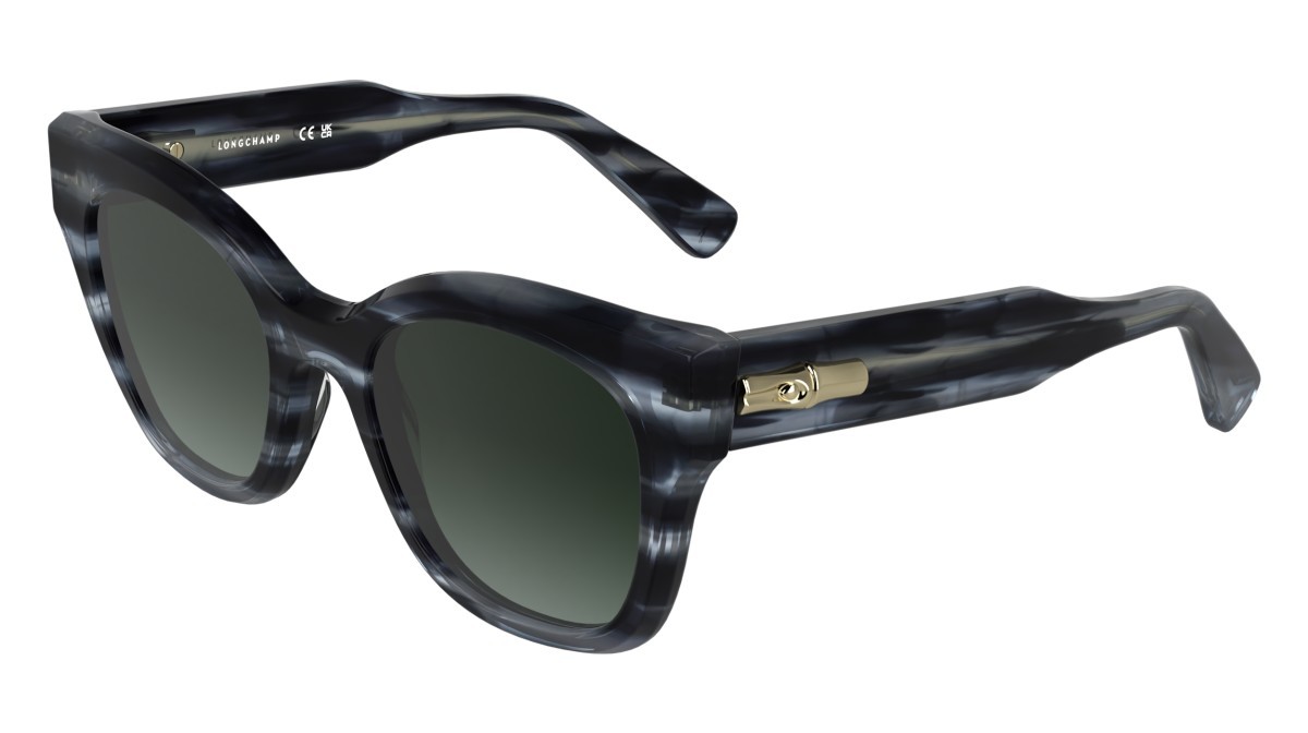 Occhiali da sole Longchamp LO791S (036) colore striped grey forma quadrato lenti grad green