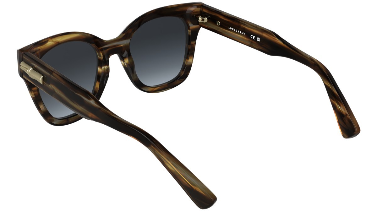 Occhiali da sole Longchamp LO791S (211) colore striped brown forma quadrato lenti gradient blue