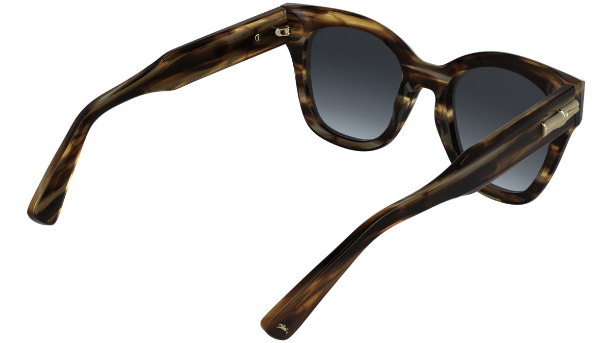 Occhiali da sole Longchamp LO791S (211) colore striped brown forma quadrato lenti gradient blue