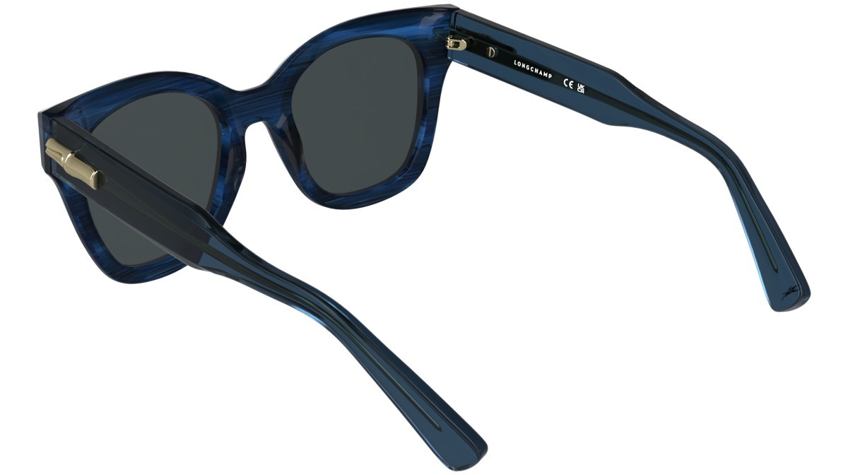 Occhiali da sole Longchamp LO791S (407) colore striped blue forma quadrato lenti solid grey