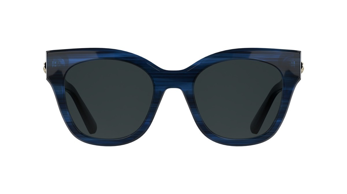 Occhiali da sole Longchamp LO791S (407) colore striped blue forma quadrato lenti solid grey