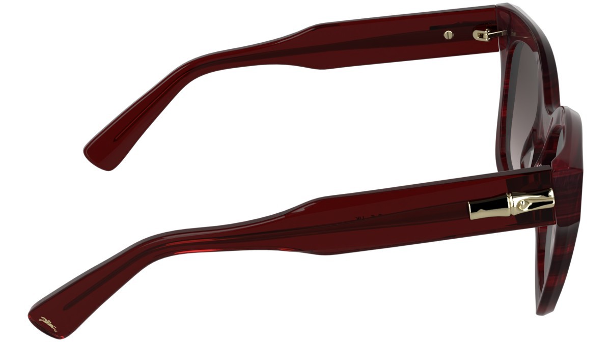 Occhiali da sole Longchamp LO791S (614) colore striped burgundy forma quadrato lenti gradient wine