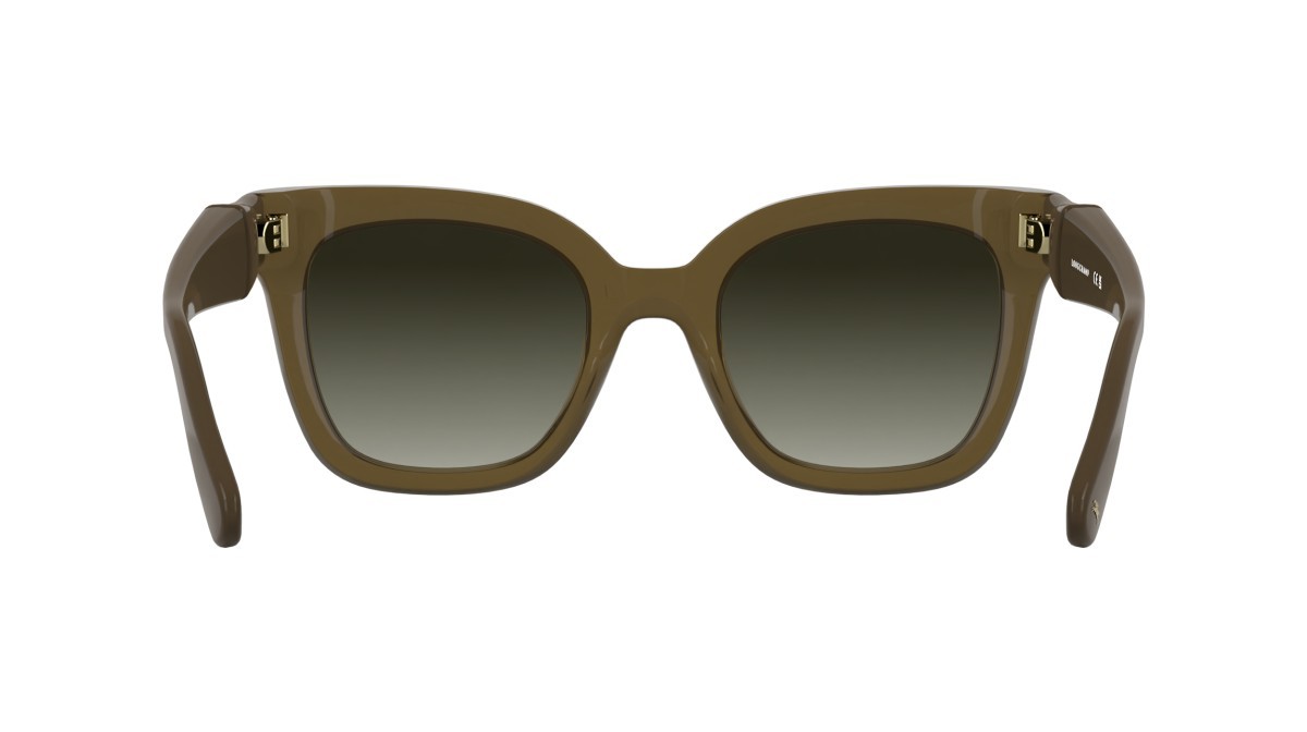Occhiali da sole Longchamp LO793S (200) colore transparent brown forma rettangolare lenti gradient khaki