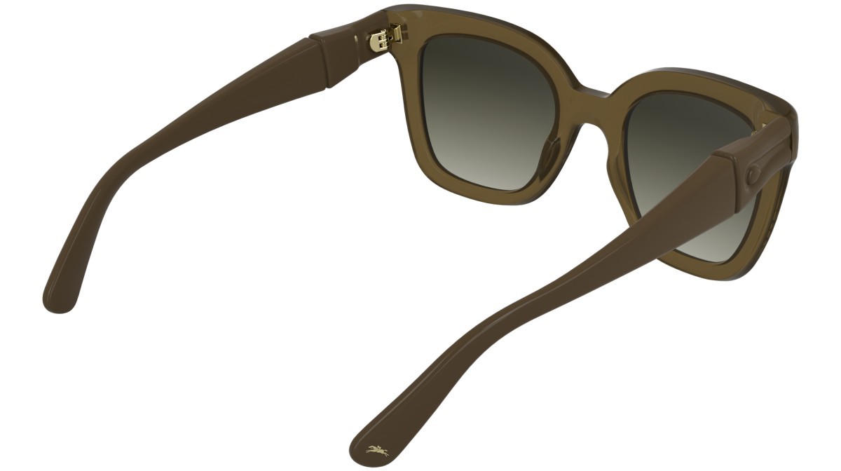 Occhiali da sole Longchamp LO793S (200) colore transparent brown forma rettangolare lenti gradient khaki