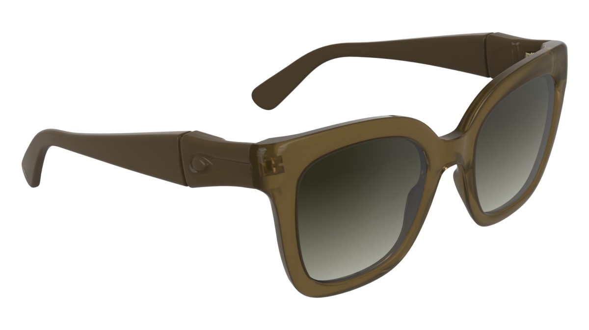 Occhiali da sole Longchamp LO793S (200) colore transparent brown forma rettangolare lenti gradient khaki