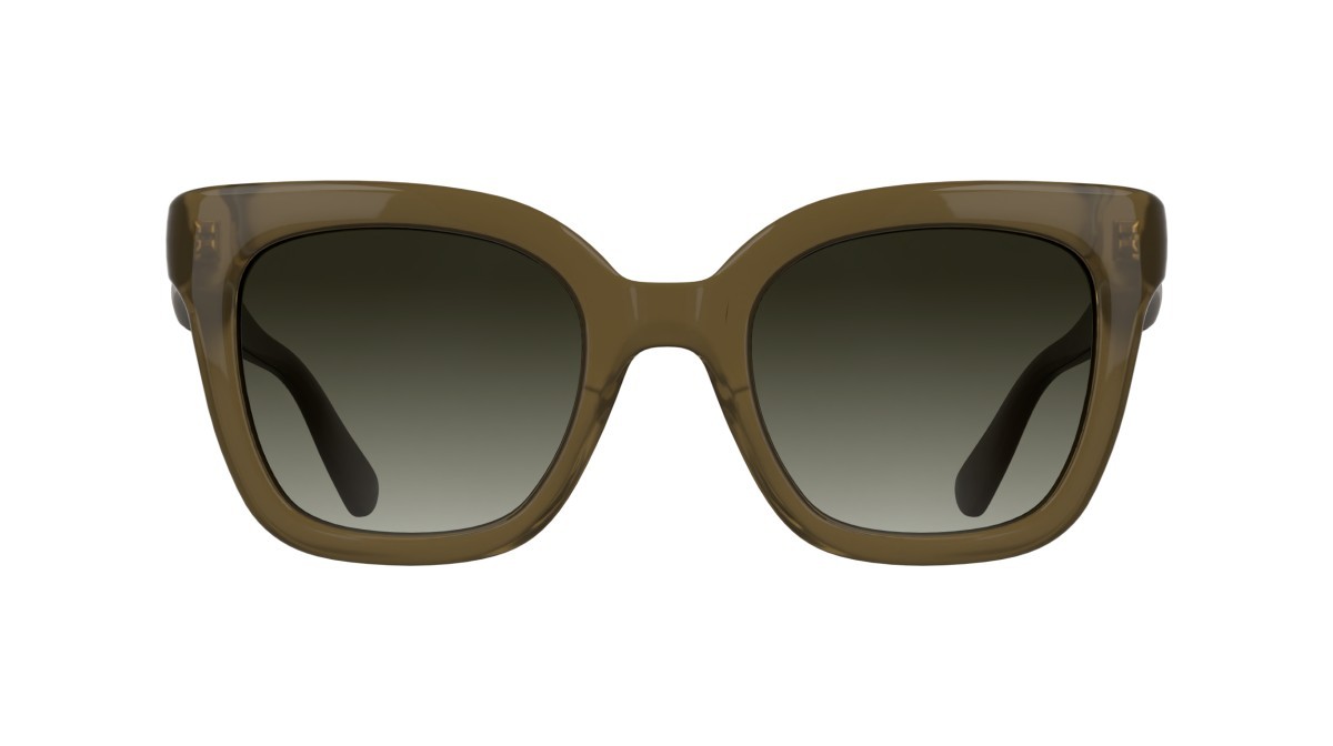 Occhiali da sole Longchamp LO793S (200) colore transparent brown forma rettangolare lenti gradient khaki