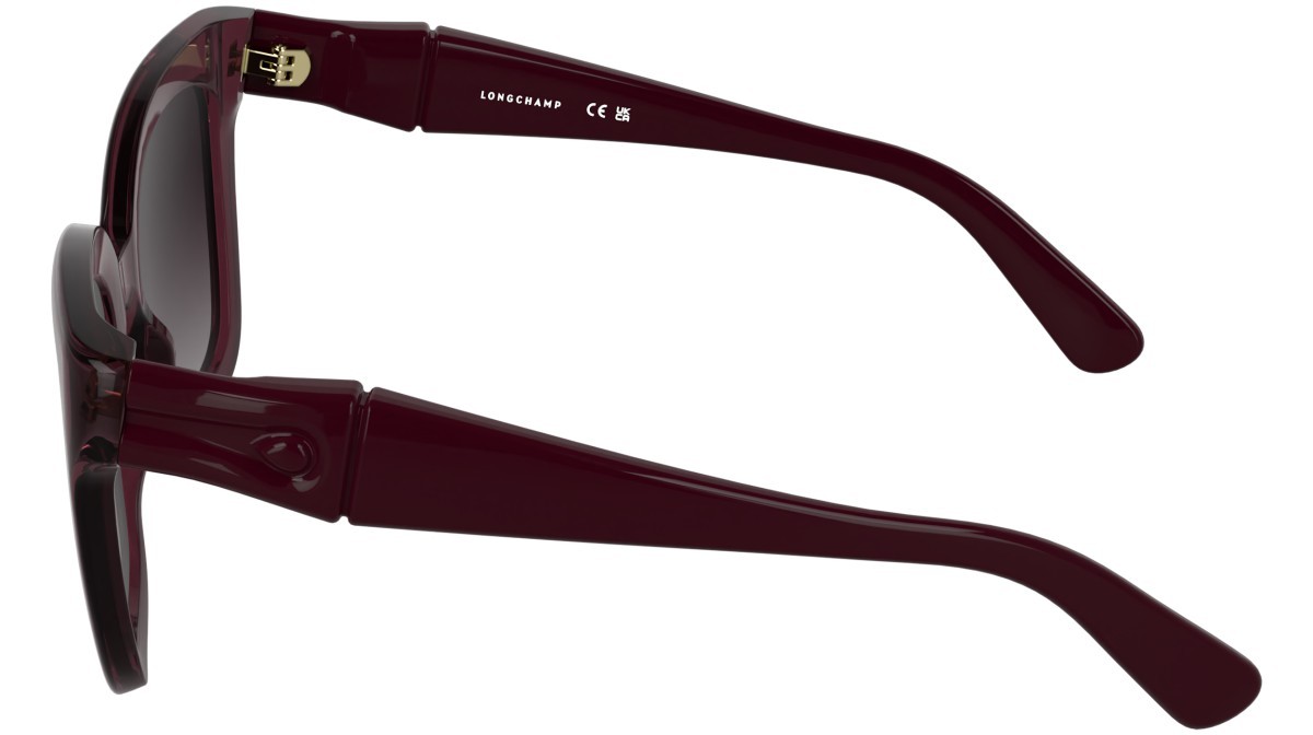 Occhiali da sole Longchamp LO793S (601) colore transparent burgundy forma rettangolare lenti gradient burgundy