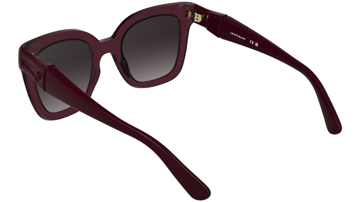 Occhiali da sole Longchamp LO793S (601) colore transparent burgundy forma rettangolare lenti gradient burgundy
