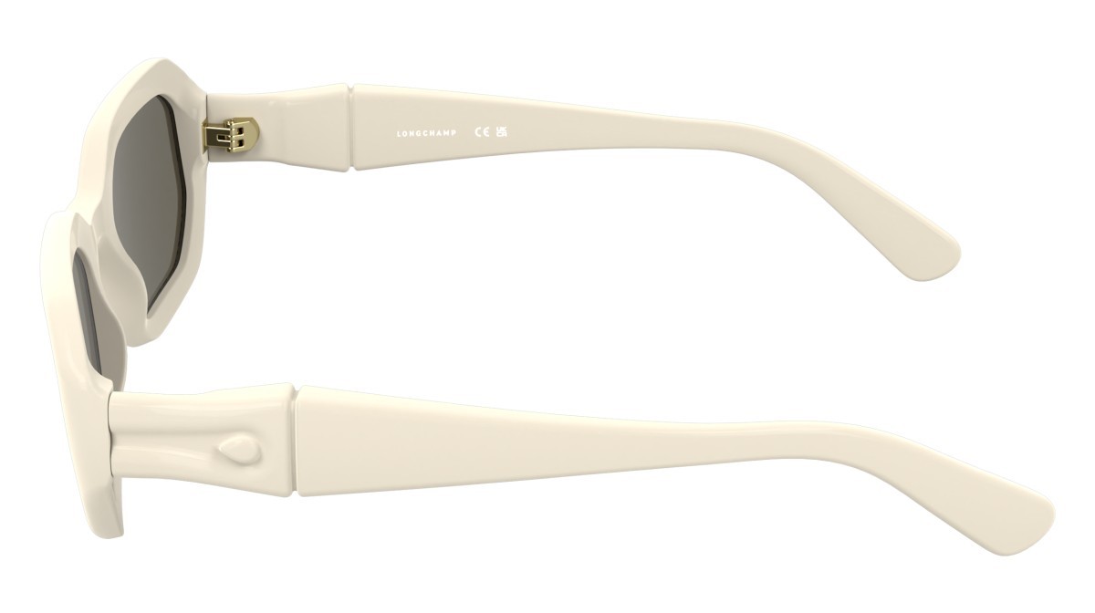 Sunglasses Longchamp LO794S (107) color ivory shape rectangle lenses sild light brown